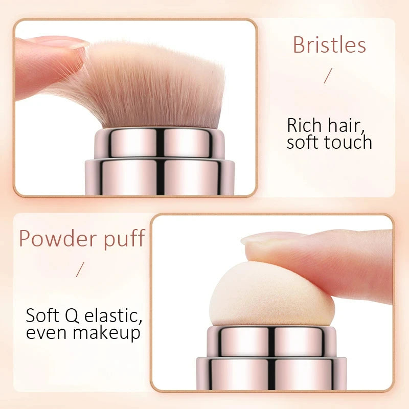 4 in 1 Retractable Makeup Brush Multifunction Foundation Eyebrow Shadow Eyeliner Blush Powder Brush Travel Size Maquiagem Kit